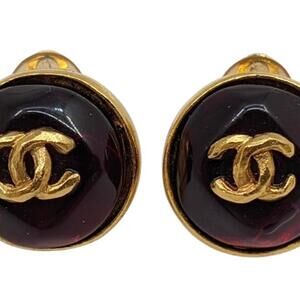 CHANEL Authentic Red Earrings